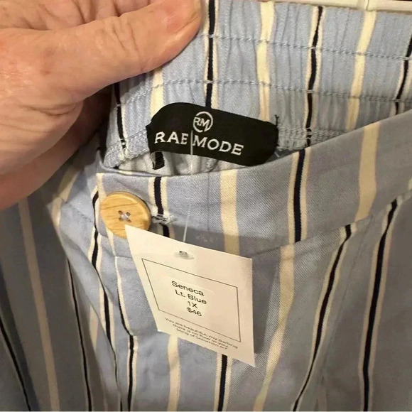 Rae Mode Blue Striped Wide-Leg Pants size 1x - Picture 4 of 4